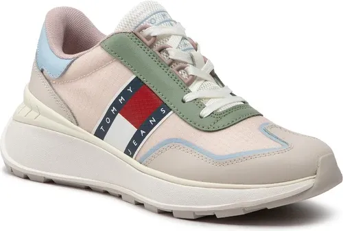 Sneakersy TOMMY JEANS - Fashion Retro Run EN0EN01876 Stony Beige ACE