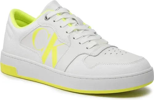 Sneakersy Calvin Klein Jeans - Cupsole Laceup Basket Low Poly YM0YM00428 White/Safety Yellow 0LE