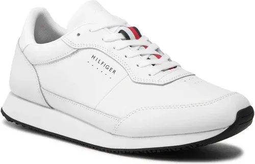 Sneakersy TOMMY HILFIGER - Runner Lo Leather FM0FM04136 White YBR