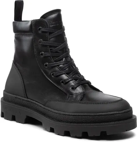 Outdoorová obuv Les Deux - Tanner Mid-Top Leather Sneaker LDM820022 Black 100100