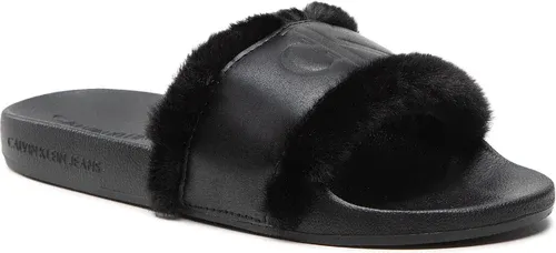 Šľapky Calvin Klein Jeans - Slide W/Fake Fur YW0YW00754 Black BDS