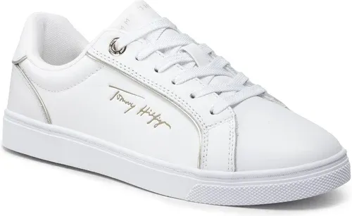 Sneakersy Tommy Hilfiger - Signature Piping Sneaker FW0FW06869 White/Gold 0K6