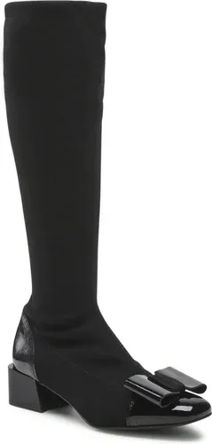 Čižmy Sagan - 4774/1 Czarna Lycra/Czarny Lakier