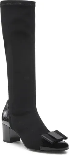 Čižmy Sagan - 4776 Czarna Lycra/Czarny Lakier