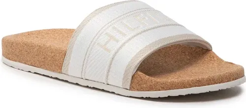 Šľapky TOMMY HILFIGER - Webbing Cork Pool Slide FW0FW06525 Ecru YBL