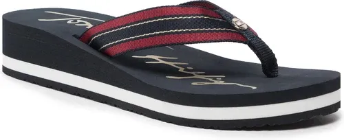 Žabky TOMMY HILFIGER - Mid Siganture Beach Sandal Wmn FW0FW06712 Desrt Sky DW5
