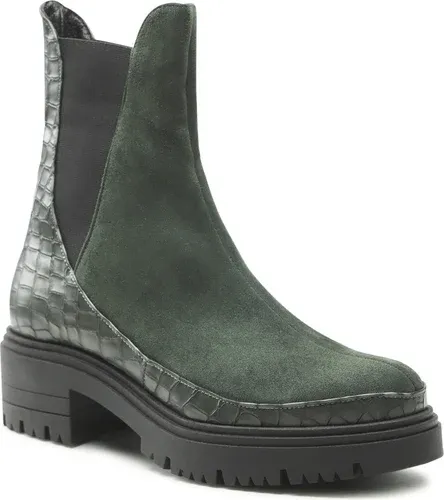 Členková obuv s elastickým prvkom Baldowski - D04140-AFRO-005 Kroko Zielony/Zamsz Zielony 728