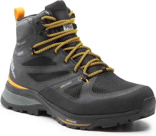 Trekingová obuv Jack Wolfskin - Force Striker Texapore Mid M 4038823 Black/Burly Yellow Xt