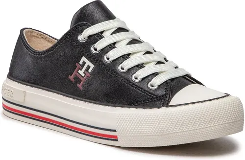 Tramky TOMMY HILFIGER - Low Cut Lace-Up Sneaker T3A9-32287-1355 S Black 999