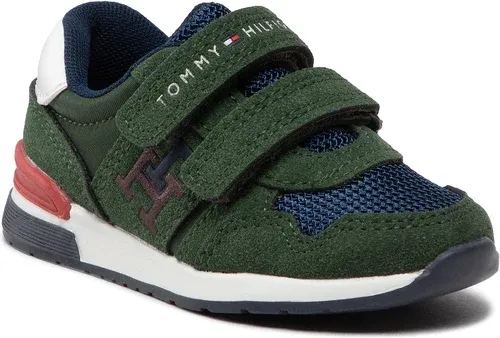 Sneakersy TOMMY HILFIGER - Low Cut Velcro Sneaker T1B9-32490-1450 M Green/Blue X643