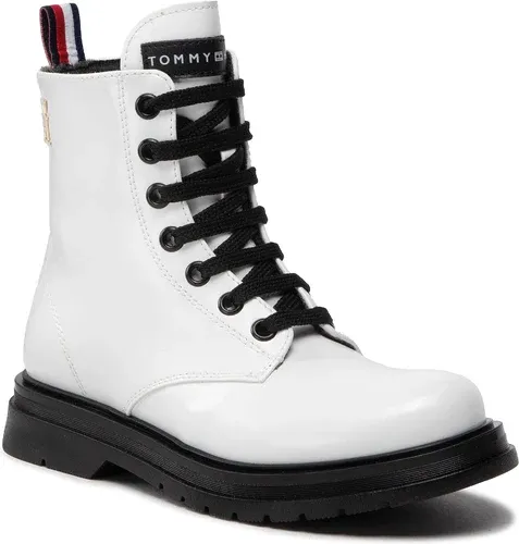 Outdoorová obuv TOMMY HILFIGER - Lace-Up Bootie T4A5-32411-1453 M White 100
