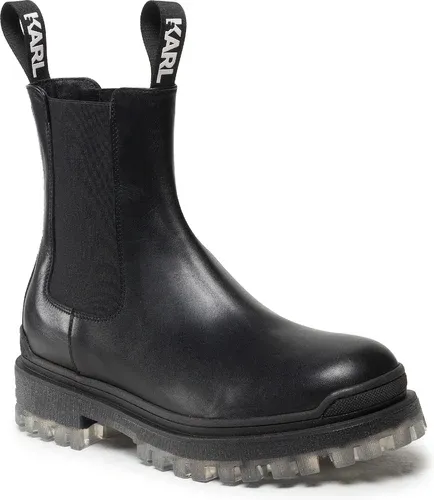 Členková obuv s elastickým prvkom KARL LAGERFELD - KL11640 Black Lthr