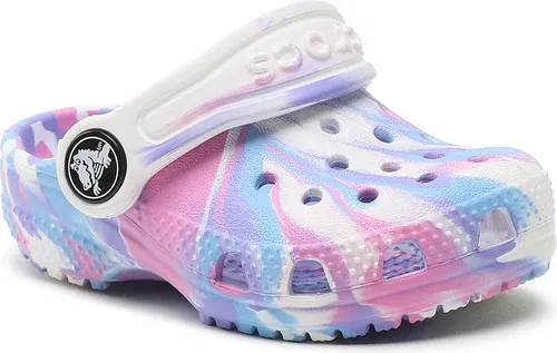 Šľapky CROCS - Classic Marbled Clog T 206838 Blanc/Rose