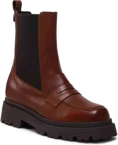 Kotníková obuv s elastickým prvkom EKSBUT - 6D-6473-R73 Hnedá