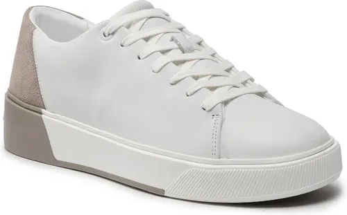 Sneakersy Calvin Klein - Low Top Lace Up HM0HM00676 White/Shadow Beige 0K5