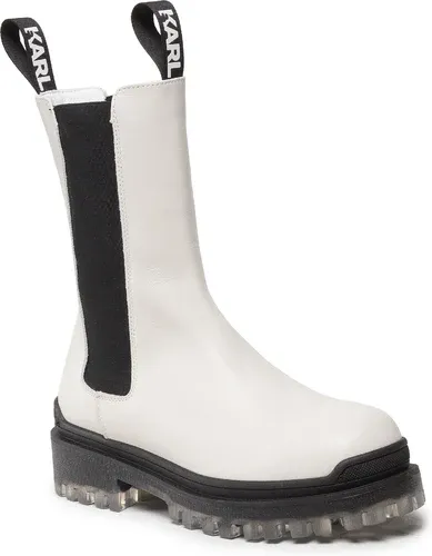 Členková obuv s elastickým prvkom KARL LAGERFELD - KL41680 White Lthr