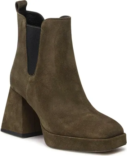 Členková obuv Karino - 4502/066-P Oliwka/Welur