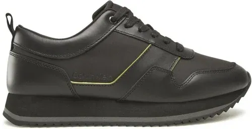 Sneakersy Calvin Klein - Low Top Lace Up Mix HM0HM00741 Black/Reptile Green 0GO
