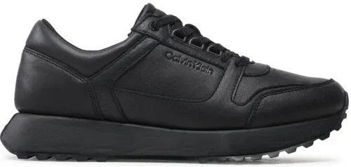 Sneakersy Calvin Klein - Low Top Lace Up Lth HM0HM00747 Triple Black 0GL