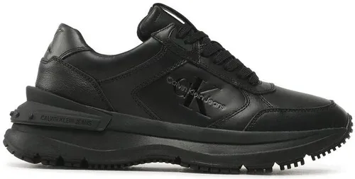 Sneakersy Calvin Klein Jeans - Chunky Runn Laceup Low Leather YM0YM00521 Triple Black 0GT