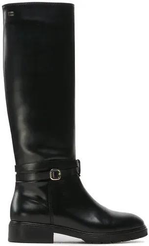 Čižmy vo vojenskom štýle Tommy Hilfiger - Leather Belt Longboot FW0FW06758 Black BDS