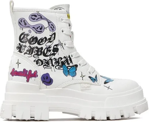 Outdoorová obuv Buffalo - Aspha Rld Laceup Mid 1622141 White/Graffiti