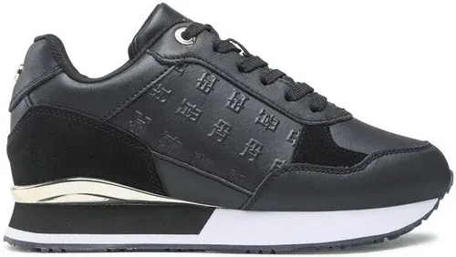 Sneakersy Tommy Hilfiger - Metallic Monogram Emboss Sneaker FW0FW06784 Black/Gold 0GL
