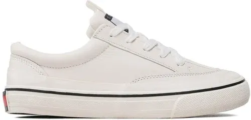 Plátenky Tommy Jeans - Leather Vulc Ess EN0EN01932 Ecru YBL