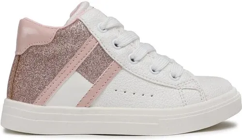 Sneakersy Tommy hilfiger - High Top Lace-Up Sneaker T1A9-32301-0701 White/Pink X134