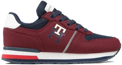 Sneakersy Tommy Hilfiger - Low Cut Lace-Up Sneaker T3B9 32492 1450 Bordeax/Blue A240