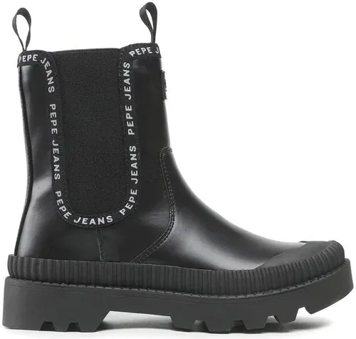 Členková obuv s elastickým prvkom Pepe Jeans - Gum Chelsea PLS50466 Black 999