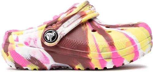 Šľapky Crocs - Classic Lined Marbled Cgt 207778 Electric Pink/Multi
