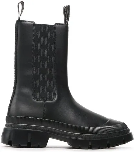 Členková obuv s elastickým prvkom KARL LAGERFELD - KL25260 Black Lthr