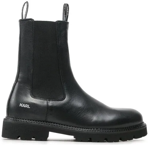 Členková obuv s elastickým prvkom KARL LAGERFELD - KL11880 Black Lthr