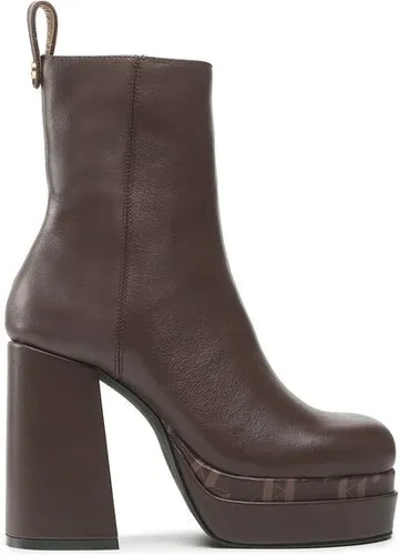 Členková obuv KARL LAGERFELD - KL30144 Dark Brown Lthr