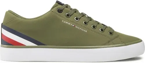 Sneakersy Tommy Hilfiger - Th Hi Vulc Core Low Stripes Mentor Green L9T