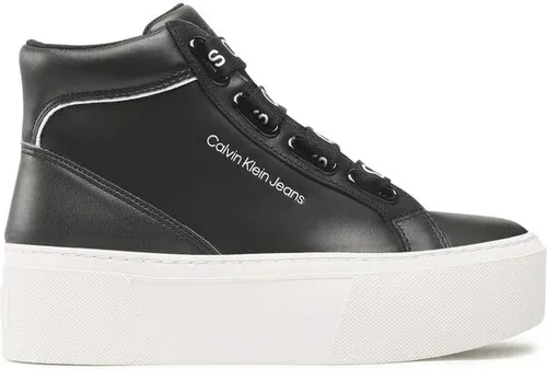 Sneakersy Calvin Klein Jeans - Flatform Mid Branded Laces YW0YW00869 Black/White 0GJ