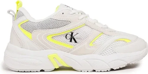 Sneakersy Calvin Klein Jeans - Retro Tennis Su YW0YW00891 White/Safety Yellow 02V
