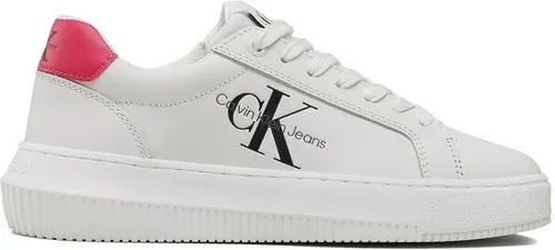 Sneakersy Calvin Klein Jeans - Chunky Cupsole Laceup Mon Lth Wn YW0YW00823 White/Raspberry Sorbet 01W